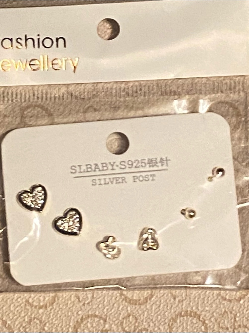 SLBABY Silver Heart and Stud Earring Set - Silver